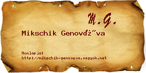 Mikschik Genovéva névjegykártya